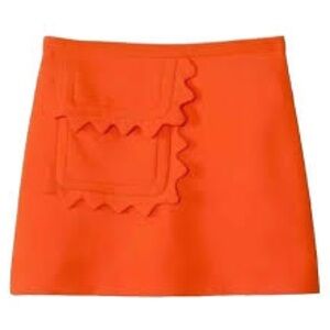 Victoria Beckham Women's Twill Skirt with Scallop Trim Pocket